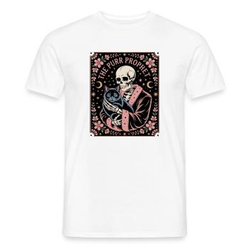 The Purr Prophet Skelett Katze Okkult - Männer T-Shirt - Weiß - Vorne - AI Model Male 178 dark (178cm)