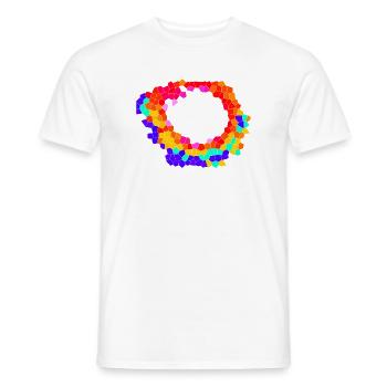 Voronoi Mosaic Orbit - Männer T-Shirt - Weiß - Vorne - AI Model Male 178 dark (178cm)