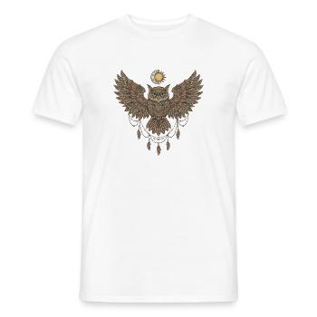 T-shirt hibou pour les spirituals avec un pouvoir symbolique - T-shirt homme - blanc - Devant - AI Model Male 178 dark (178cm)