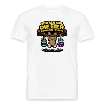 Einfach mal die Eier baumeln lassen Hase Ostern - Männer T-Shirt - Weiß - Vorne - AI Model Male 178 dark (178cm)