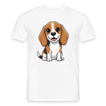 Süßer Beagle Cartoon Hund Freund des Menschen - Männer T-Shirt - Weiß - Vorne - AI Model Male 178 dark (178cm)