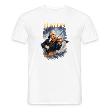 Haydn Violin in the Storm - Men's T-Shirt - white - Front - AI Model Male 178 dark (178cm)