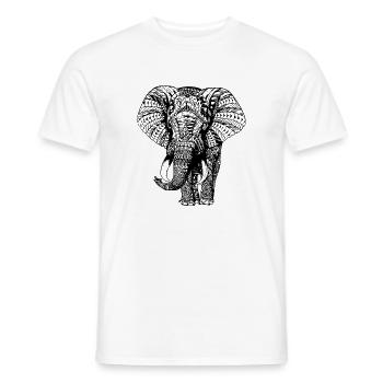 Elephant Trunk Africa Safari Wilderness Elephant - Men's T-Shirt - white - Front - AI Model Male 178 dark (178cm)
