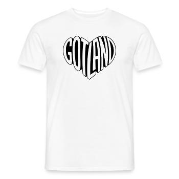 Gotland, Schweden Schriftzug Herz - Männer T-Shirt - Weiß - Vorne - AI Model Male 178 dark (178cm)