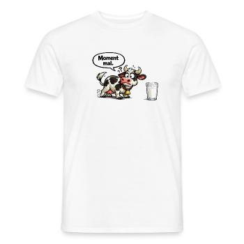 Moment Vache Drôle Cadeau de Diction - T-shirt homme - blanc - Devant - AI Model Male 178 dark (178cm)