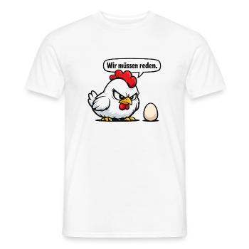We Need to Talk Chicken Humor Gift - Men's T-Shirt - white - Front - AI Model Male 178 dark (178cm)