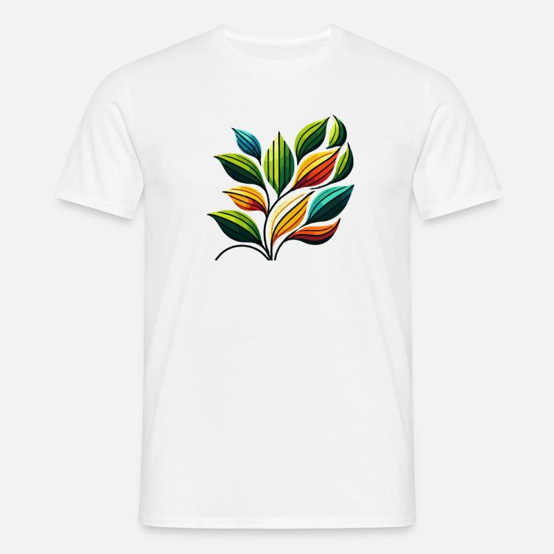 Farverig Leafen-symfoni - T-shirt til herrer - hvid