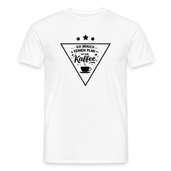 Je n’ai pas besoin de plan, j’ai besoin d’un café - T-shirt homme - blanc - Devant - AI Model Male 178 dark (178cm)