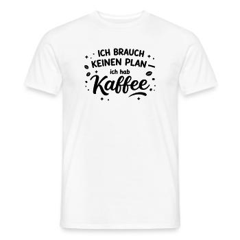 Je n’ai pas besoin de plan, j’ai besoin d’un café - T-shirt homme - blanc - Devant - AI Model Male 178 dark (178cm)