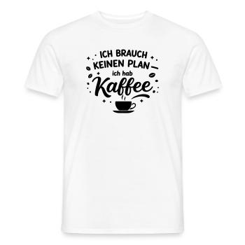 Je n’ai pas besoin de plan, j’ai besoin d’un café - T-shirt homme - blanc - Devant - AI Model Male 178 dark (178cm)