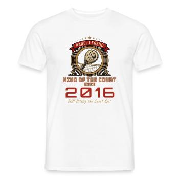 Padel Legend 2016, T-shirt d’anniversaire, sweat à capuche, tasse - T-shirt homme - blanc - Devant - AI Model Male 178 dark (178cm)