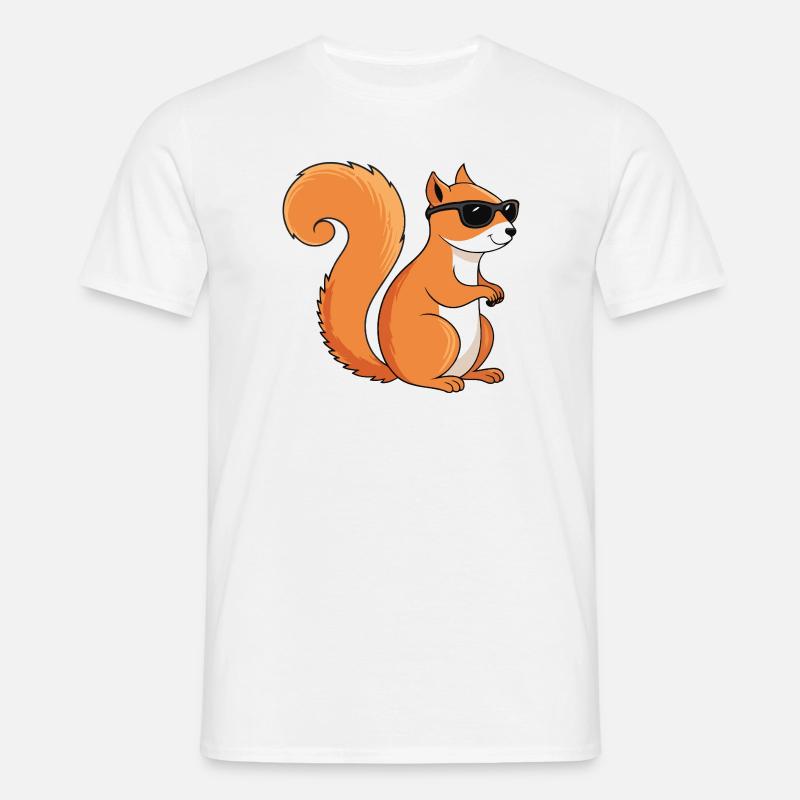 Schicke Eichhörnchen-Sonnenbrille - Männer T-Shirt - Weiß