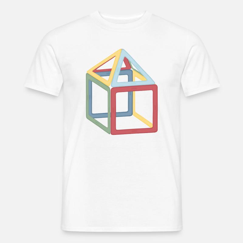 Colorful Cube Block Composition - Men’s T-shirt - white