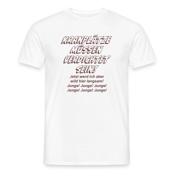Kranplätze müssen verdichtet sein! - Männer T-Shirt - Weiß - Vorne - AI Model Male 178 dark (178cm)