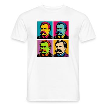 Friedrich Nietzsche Pop Portraits - T-shirt homme - blanc - Devant - AI Model Male 178 dark (178cm)