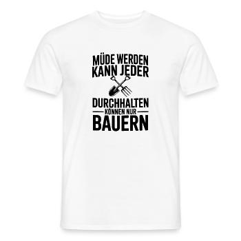 N’importe qui peut se fatiguer, seulement tenir bon - T-shirt homme - blanc - Devant - AI Model Male 178 dark (178cm)