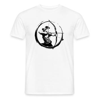 Bogenschießen Mann Silhouette - Männer T-Shirt - Weiß - Vorne - AI Model Male 178 dark (178cm)