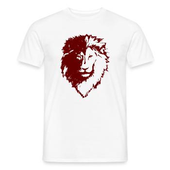 Roter Löwenkopf Silhouette - Männer T-Shirt - Weiß - Vorne - AI Model Male 178 dark (178cm)
