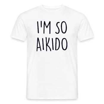 Aikido - Männer T-Shirt - Weiß - Vorne - AI Model Male 178 dark (178cm)