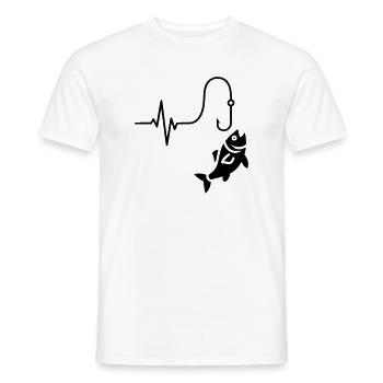 ECG Pulse Fish Silhouette - Men's T-Shirt - white - Front - AI Model Male 178 dark (178cm)