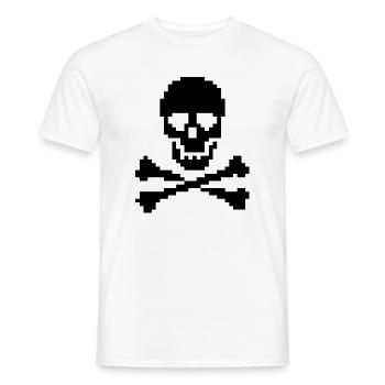Pixel Skull Crossbones T-Shirt - Männer T-Shirt - Weiß - Vorne - AI Model Male 178 dark (178cm)