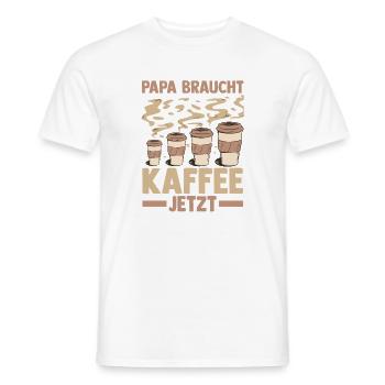 Coffee Father Father's Day Dad - Men's T-Shirt - white - Front - AI Model Male 178 dark (178cm)