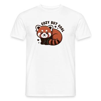 Câlin Panda Rouge MIGNON MAIS COOL - T-shirt homme - blanc - Devant - AI Model Male 178 dark (178cm)