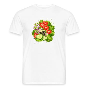 Salad with vegetables in heart shape illustration - Men's T-Shirt - white - Front - AI Model Male 178 dark (178cm)
