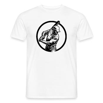 Silhouette de l’homme de baseball - T-shirt homme - blanc - Devant - AI Model Male 178 dark (178cm)