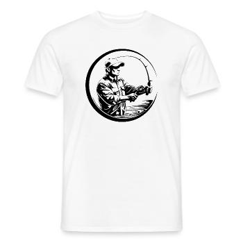 Silhouette de l’homme pêcheur - T-shirt homme - blanc - Devant - AI Model Male 178 dark (178cm)