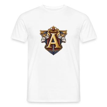 A Buchstabe Name Krone - Männer T-Shirt - Weiß - Vorne - AI Model Male 178 dark (178cm)