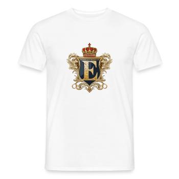 E Buchstabe Name Krone - Männer T-Shirt - Weiß - Vorne - AI Model Male 178 dark (178cm)