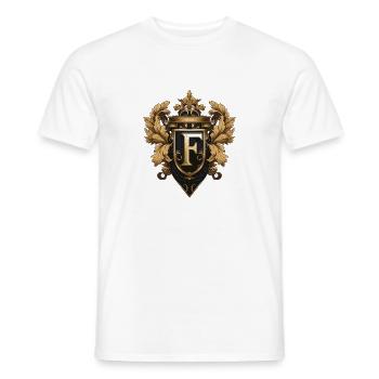 F Buchstabe Name Krone - Männer T-Shirt - Weiß - Vorne - AI Model Male 178 dark (178cm)