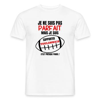 Supporter Rugby Toulon Humour - T-shirt homme - blanc - Devant - AI Model Male 178 dark (178cm)