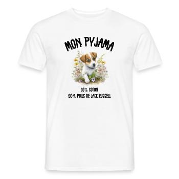 Jack Russell Hundepyjama-Humor - Männer T-Shirt - Weiß - Vorne - AI Model Male 178 dark (178cm)