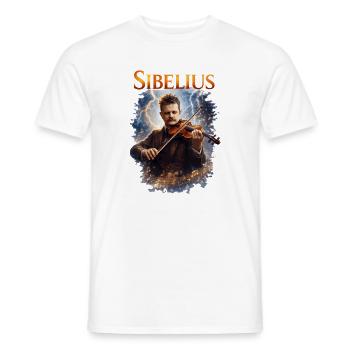Sibelius Violine im Blitz - Männer T-Shirt - Weiß - Vorne - AI Model Male 178 dark (178cm)