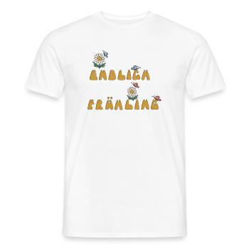Endlich Frühling mit Blumen und Schmetterlinge - Männer T-Shirt - Weiß - Vorne - AI Model Male 178 dark (178cm)