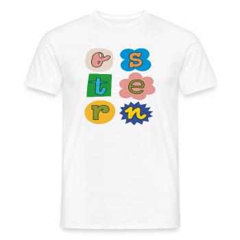 Colorful Easter Letters - Men's T-Shirt - white - Front - AI Model Male 178 dark (178cm)