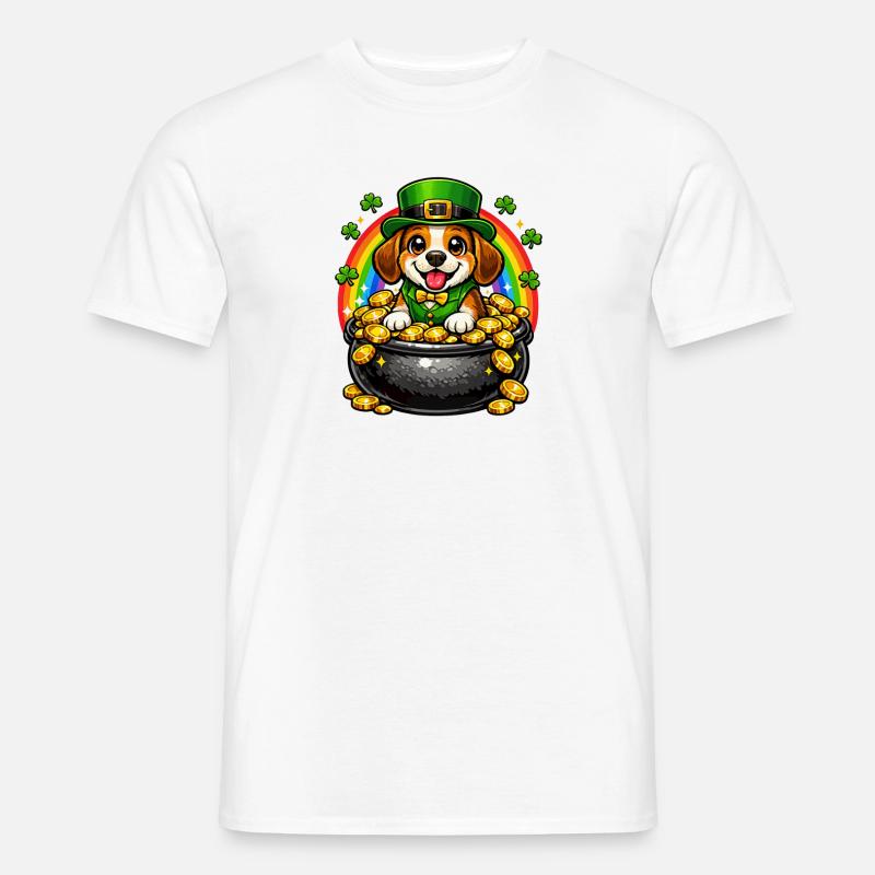 Beagle Leprechaun St. Patricks Day - Männer T-Shirt - Weiß