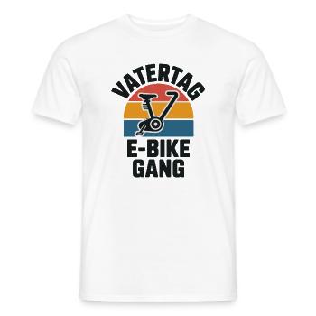 Vatertag E-Bike Gang Papa Geschenk Fahrrad Retro - Männer T-Shirt - Weiß - Vorne - AI Model Male 178 dark (178cm)