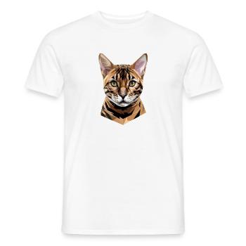 Chat léopard du Bengale, chat léopard, léopardette, chats du Bengale, - T-shirt homme - blanc - Devant - AI Model Male 178 dark (178cm)