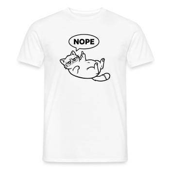 Résumé du doigt d’honneur du chat - T-shirt homme - blanc - Devant - AI Model Male 178 dark (178cm)