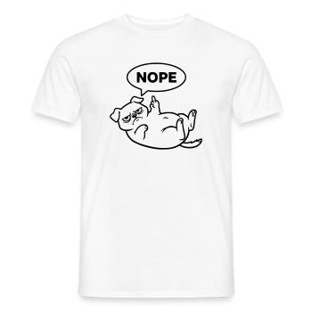 Pug Dog Middle Finger No - Men's T-Shirt - white - Front - AI Model Male 178 dark (178cm)