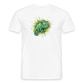 Chameleon Graffiti Spritzer - Männer T-Shirt - Weiß - Vorne - AI Model Male 178 dark (178cm)