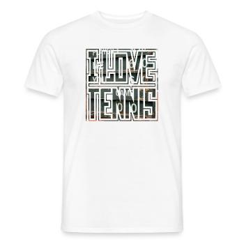 I LOVE TENNIS, Scoreboard, Geschenkidee Shirt - Männer T-Shirt - Weiß - Vorne - AI Model Male 178 dark (178cm)