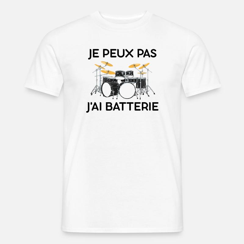 I Can't I Have Drums Drummer Percussion - Männer T-Shirt - Weiß