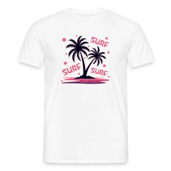 Surfing Palm Trees - Men's T-Shirt - white - Front - AI Model Male 178 dark (178cm)
