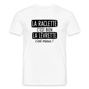 La Raclette C'est Bien La Levrette C'est Mieux  - T-shirt homme - blanc - Devant - AI Model Male 178 dark (178cm)