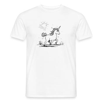 Einhorn im Sonnenschein - Männer T-Shirt - Weiß - Vorne - AI Model Male 178 dark (178cm)