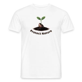 Protect nature - Men's T-Shirt - white - Front - AI Model Male 178 dark (178cm)